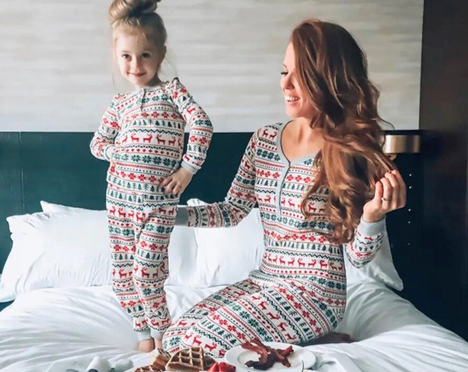 Family Christmas Pajamas, Matching Pjs Set, Family Holiday Pajamas, Xmas Sleepwear, Monogrammed Fam Outfit, Christmas Gift, Xmas Couple Pjs.