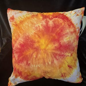 Orange Burst Pillow Tie Dye
