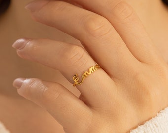 Custom Name Ring - Two Name Ring - Monogram Ring - Personalized Jewelry - Best Friend Gift - Gift for Her - Minimalist - Christmas Gifts