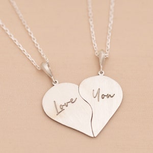 Engraved Fingerprint Heart Necklace Matching Fingerprint Necklace Actual Fingerprint Jewelry Handwriting Jewelry Christmas Gifts image 4