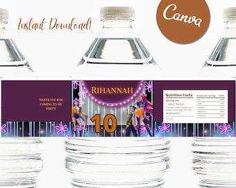 Demon Hunters Birthday Water Bottle Label  • Demon Hunters Party • Editable Template • Printable • Birthday Decorations • Instant Download