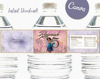 Encanto Birthday Water Bottle Label • Encanto Party • Editable Canva Template • Encanto Printable • Birthday Decorations • Instant Download