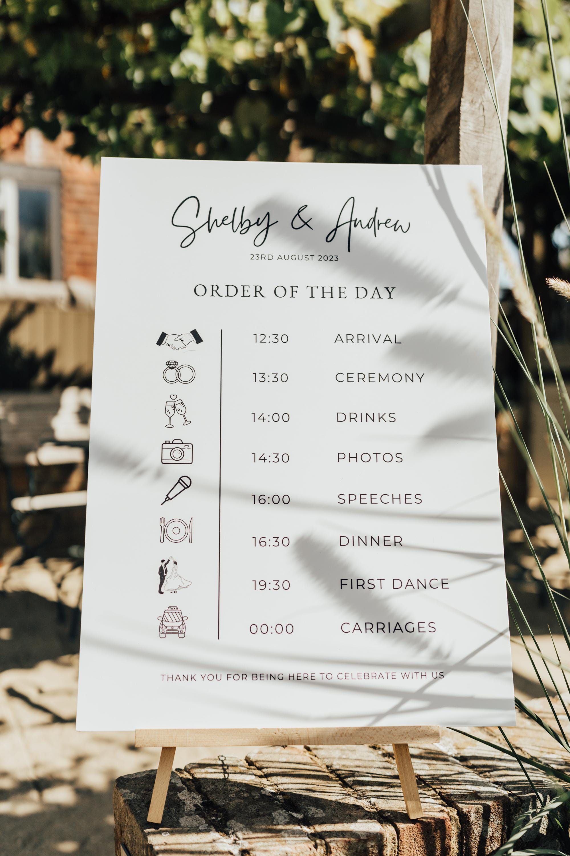 Order of the Day Sign | Minimalist Design Canva Template | Fully ...