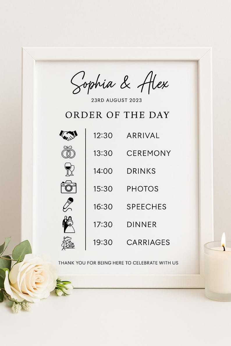 Order of the Day Sign | Minimalist Design Canva Template | Fully ...