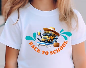 Back To School Kids Unisex Tee Funny School Bus Shirt First Day Of School Gift For Grandchild, Niece Or Nephew