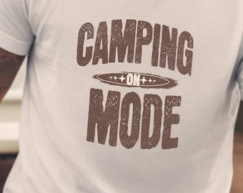 Camping-T-shirt Kampeermodus Aan Outdoor Wandelen Adventure-T-shirt Kampliefhebber Cadeau Glamping