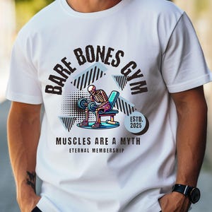 Camiseta unisex divertida de esqueleto de gimnasio, divertida camiseta de entrenamiento de gimnasio, regalo para amantes del fitness, levantamiento de pesas, camiseta vintage de humor negro para culturismo y gimnasio.