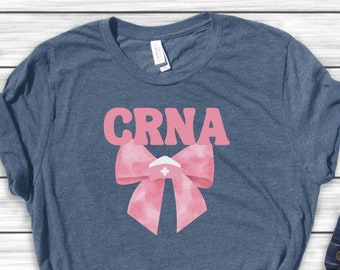 CRNA Tshirt Certified Registered Nurse Anesthetist shirt pink coquette tee anesthesia gift