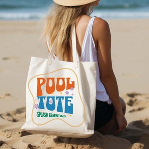 Pool Tragetasche Baumwolle Leinwand Niedlich Sommer Strand Tag Handtuch See Tag Reise Tote Spaß Pool Party Oder Strand Liebhaber Geschenk am Pool Essentials