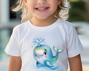 Peuter zomer walvis T-shirt cadeau voor kleinkind zwembad strandkleding walvis T-shirt