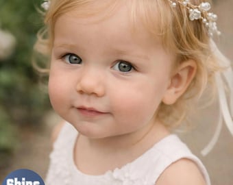 Flowers and Pearls Bridal Flower girl bridesmaid head piece