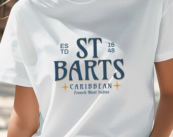 St Barts tshirt tropical island beach Tee French Caribbean coastal shirt