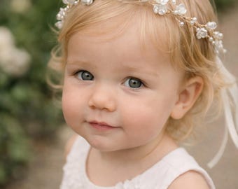 Rhinestone and Pearls Bridal Flower girl bridesmaid head piece