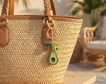 Avocado keychain/purse charm tropical backpack or tote accessory