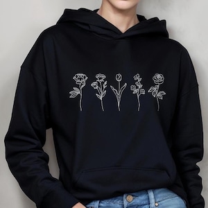 Wilflowers Sweatshirt Hoodie Blumen Hoodie Begabte Sweatshirt Botanische Hoodies Geschenk Hoodies Pflanze Sweatshirte Hoodie Fower Liebhaber Geschenk