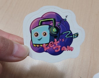 Robot Toaster - Let's Jam! Music inspired sticker!