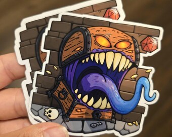 Dungeons & Dragons - Mimic Chest - Dnd - Fanart - Treasure Chest - Vinyl Sticker