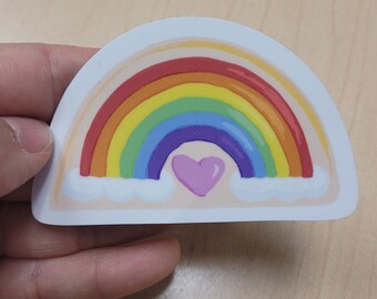 Soft Rainbow Love - LGBTQ - PRIDE - LOVE - Sticker - 3in - Water/uv resistant