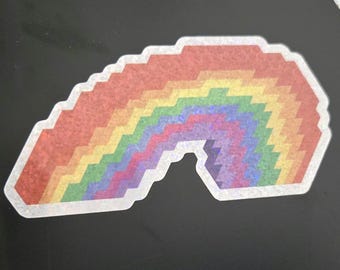 Lego Inspired Rainbow Glitter Sticker - Love  - Sticker - 3in - LEGO - Rainbow - Colorful