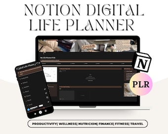 El planificador definitivo de Notion, plantilla de Notion, planificador de Notion, planificador de vida de Notion, planificador estético de Notion, segundo cerebro, todo en uno de Notion