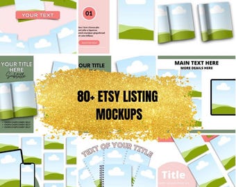 Etsy Listing Mockup Templates, editable, digital files, done for you, PLR MRR
