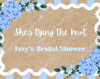 She's Tying the Knot! Bridal Shower Banner - editable canva template- digital file