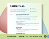 Modern Minimalistic Resume Template, A4 Canva Figma template, 1&2 Page, 3 Colors, Cover Letter, Professional tips,  UI UX Designer Developer