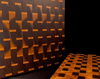 Chef's Wahl Mystery Schneidebrett | Geheimnis Schneidebrett | Benutzerdefiniertes Design Schneideblock | Eleganter Endkorn-Holz Butcher Block