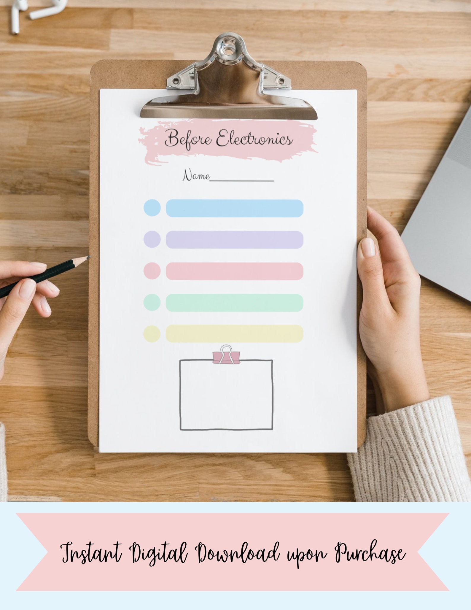 Before Electronics Chore Chart Digital Download, Chore Chart PDF, Chore ...
