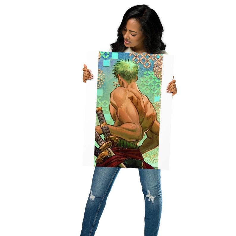 Poster Zoro Art Mural Anime One Piece Décoration Unique Pour Les Fans
