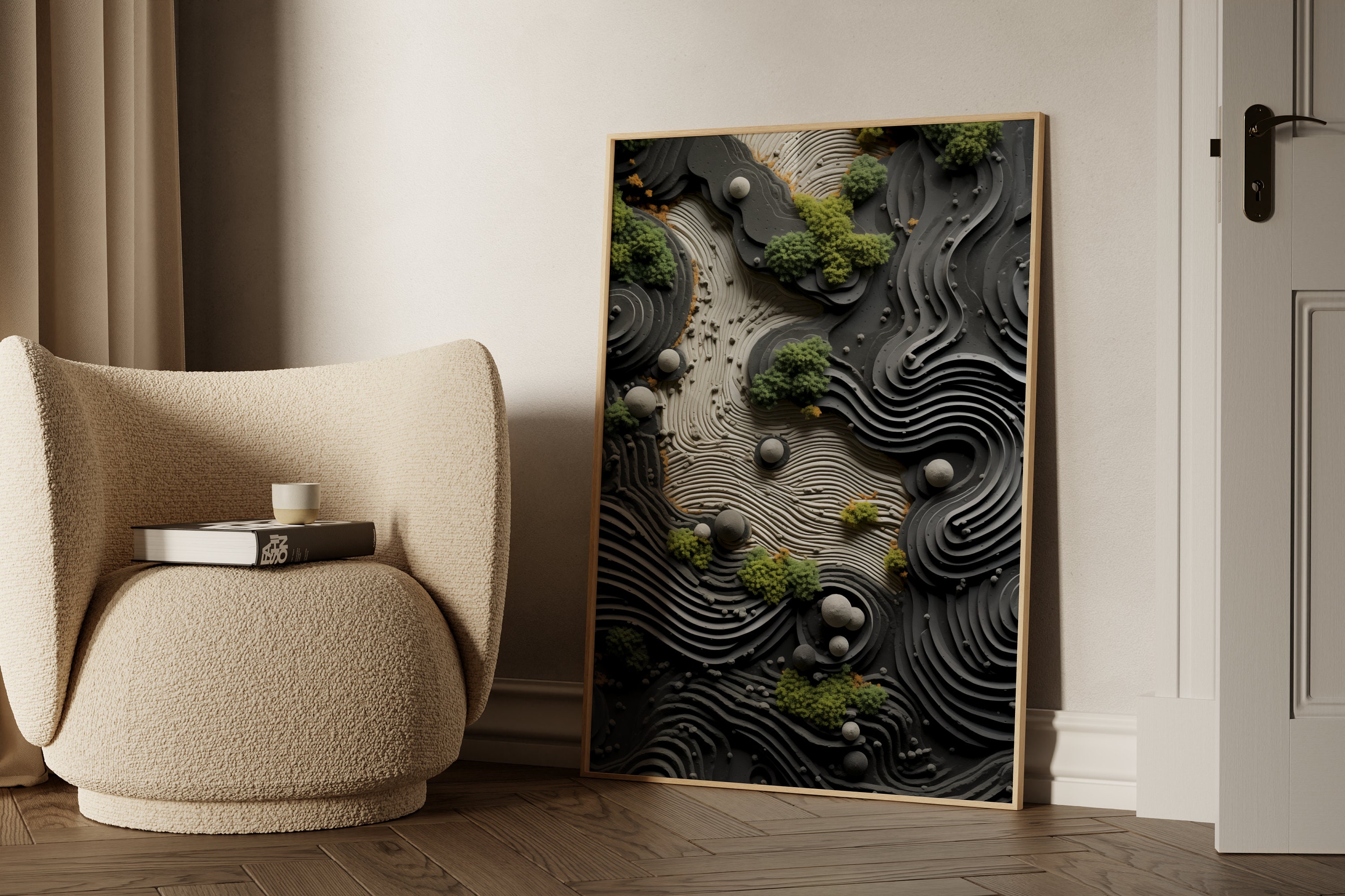 Abstract Zen Garden Wall Art Digital Download Etsy