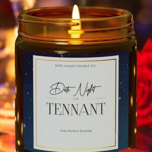 Date Night with David Tennant Scented Candle, Doctor Who Fan Gift, Fandom Inspired Candle, Celebrity Crush, BFF Gift, Fast Shipping, Custom