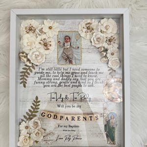 Godparents proposal shadow box, baptism proposal box