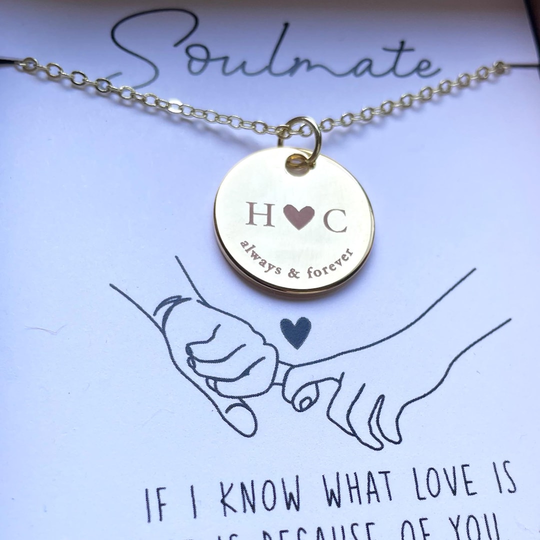 Personalized Soulmate Necklace | Couples Initials Necklace ...