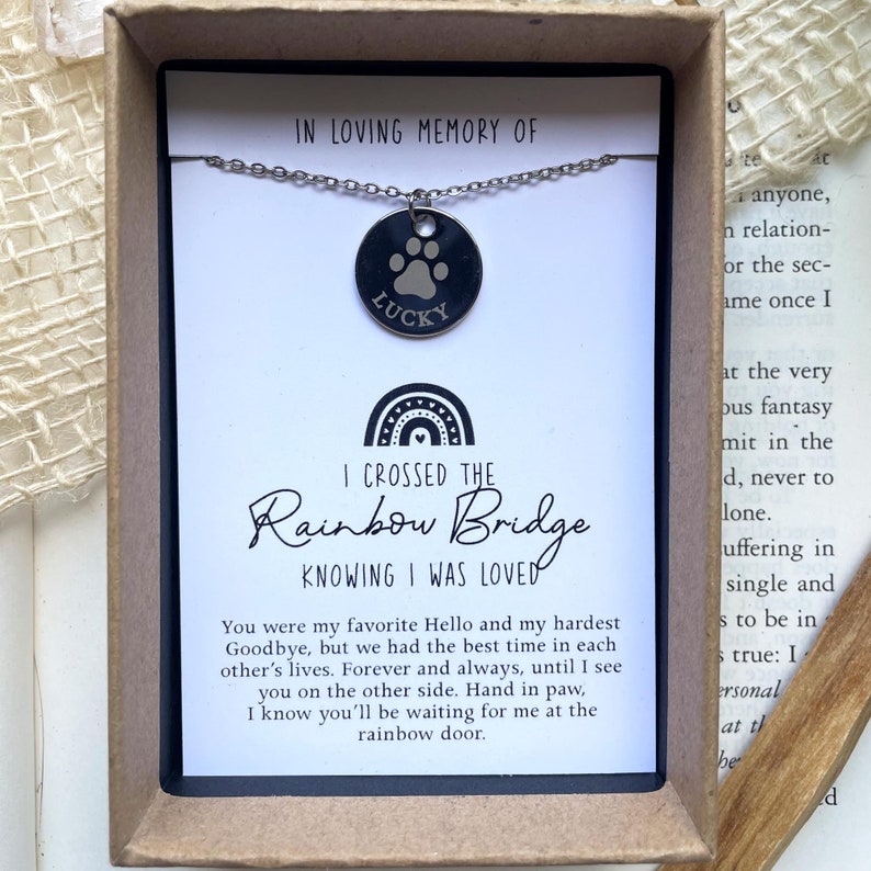 Rainbow Bridge Memorial Pet Necklace – JCDAT