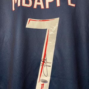 Kylian Mbappe Signed Paris Saint Germain #7 Jersey & Erling Haaland #9 Jersey COA Hologram