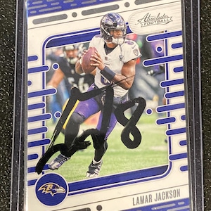 Lamar Jackson Baltimore Ravens assinou NFL Trading Card COA e holograma