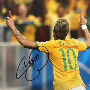 Neymar Jr Signed Brazilian National Team 8x10 Photo COA & Hologram