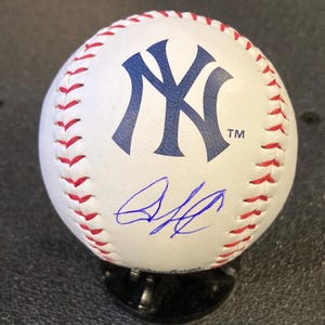 Jazz Chisholm Jr Signed New York Yankees Rawlings Logo Baseball COA & Hologram