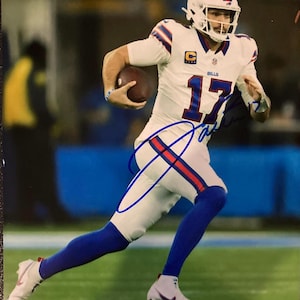 Josh Allen Signed Buffalo Bills Home 8x10 Photo COA & Hologram