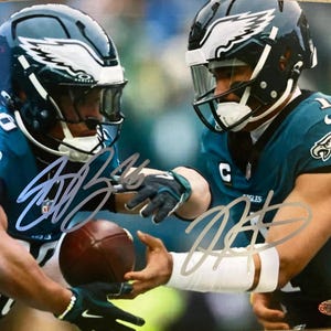 Saquon Barkley Jalen Hurts Signed Philadelphia Eagles 8x10 Photo COA & Hologram