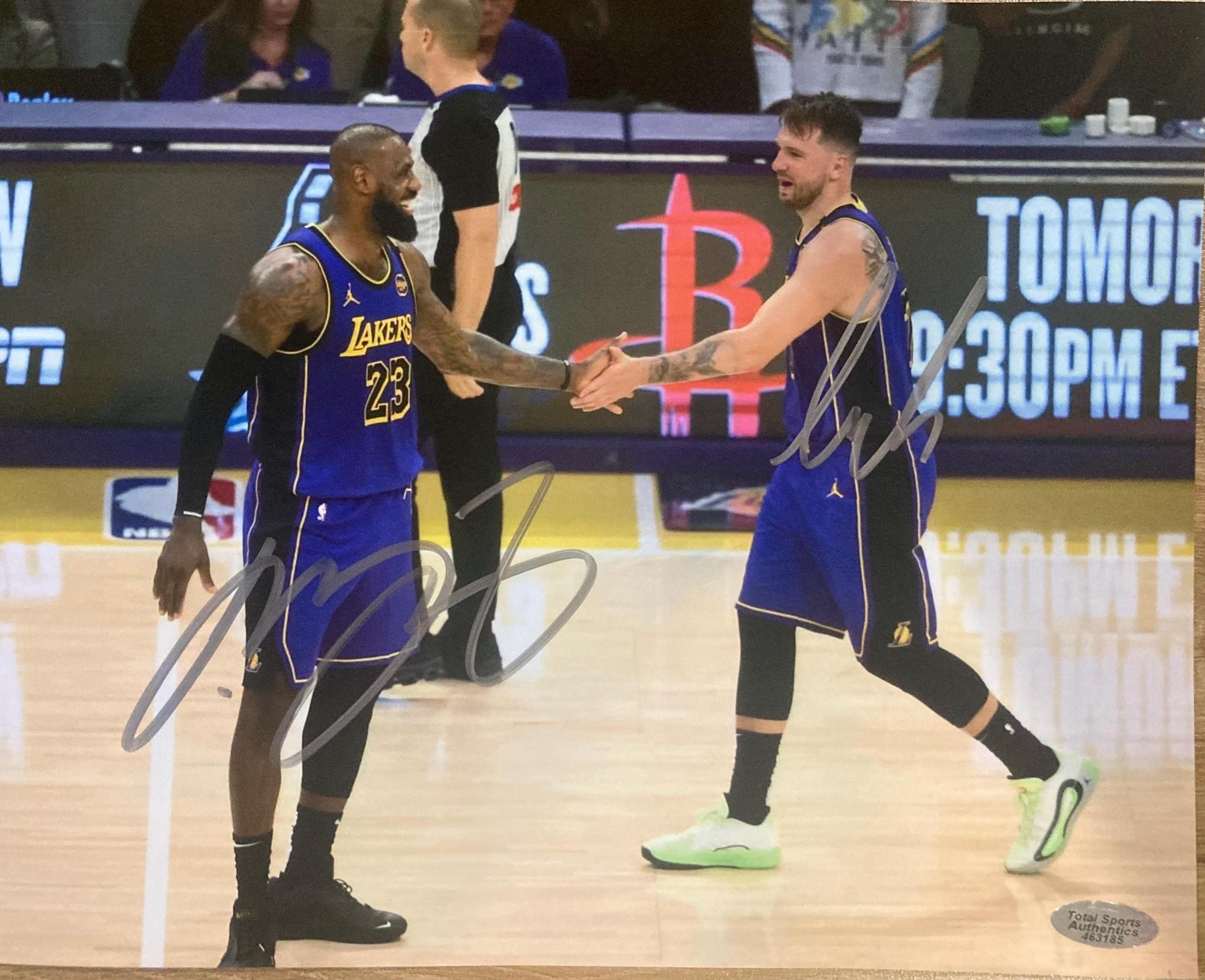 LeBron James Luka Doncic Los Angeles Lakers Signed NBA 8x10 Photo COA & Hologram