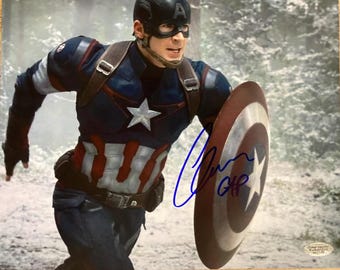 クリス・エヴァンス「キャプテン・アメリカ」直筆サイン入りカスタム
