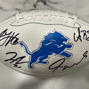 Jared Goff Detroit Lions Team Signed Football COA Hologram