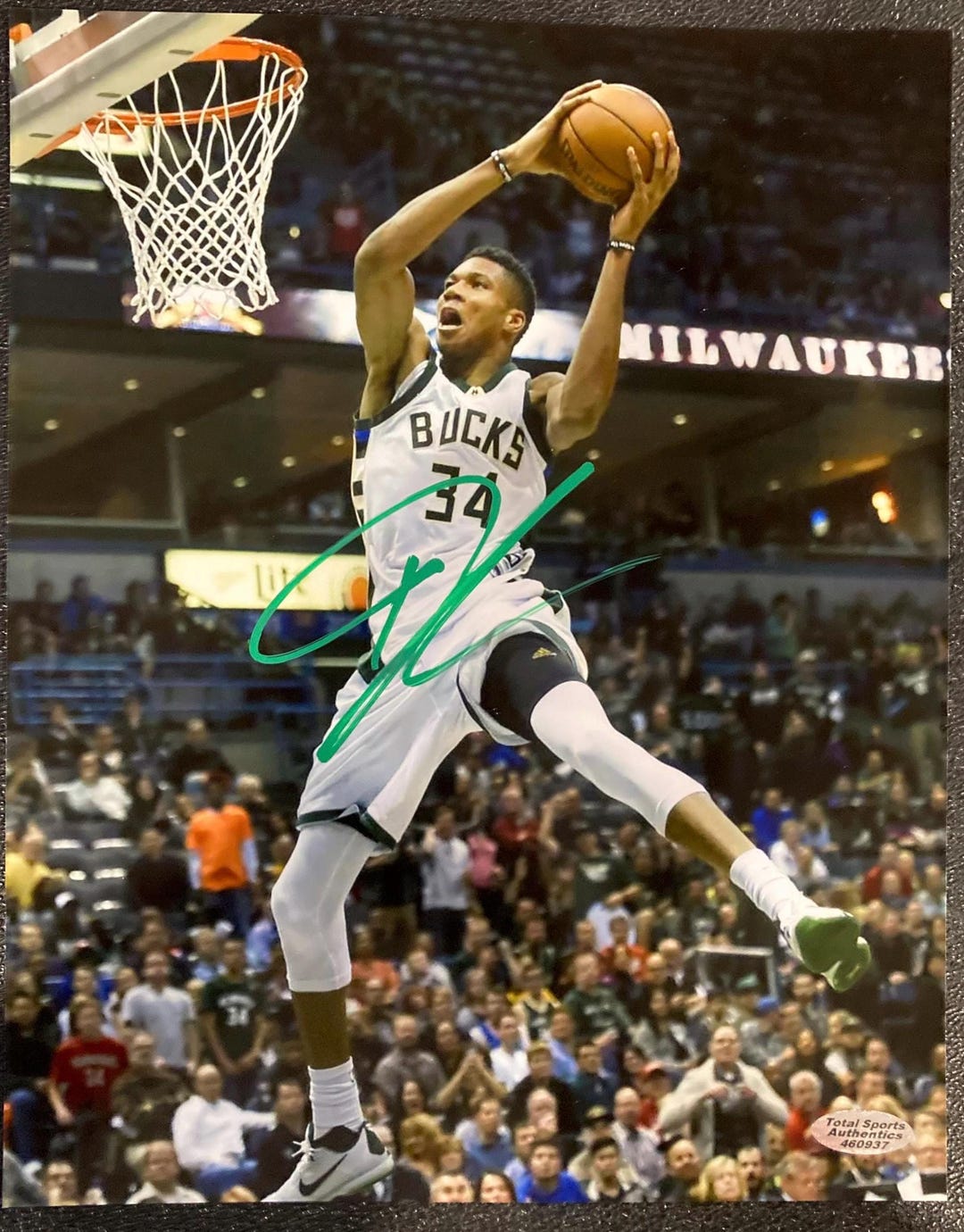 Maillot Milwaukee Bucks Signé à La Main Par Giannis Antetokounmpo - Blanc/vert - Avec COA - Neuf