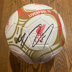 モハメド・サラー直筆サイン入りリバプールFCサッカーボール COA