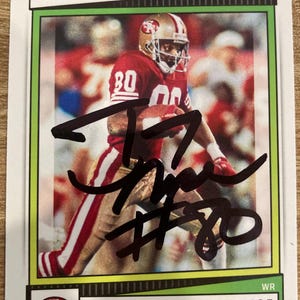 Jerry Rice San Francisco 49ers Signed Football Trading Card COA Hologram