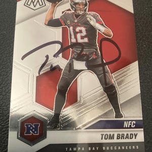 Tom Brady Tampa Bay Buccaneers Signed Football Trading Card COA Hologram