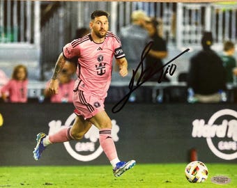 Foto 8x10 firmada por Lionel Messi del Inter de Miami, COA y holograma