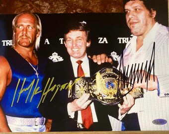 ドナルド・トランプ第45代大統領ハルク・ホーガン直筆サイン入り8x10